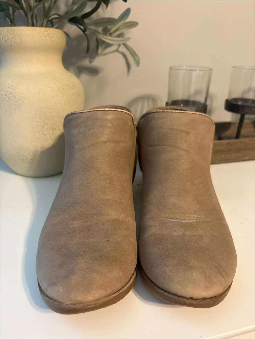 Women's Casual Tan Faux Suede Ankle Boots